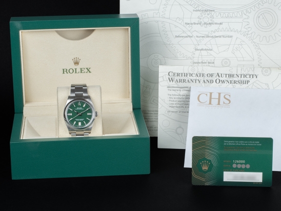Ролекс (Rolex) Oyster Perpetual 36 Verde Green Dial - Rolex Guarantee  126000 